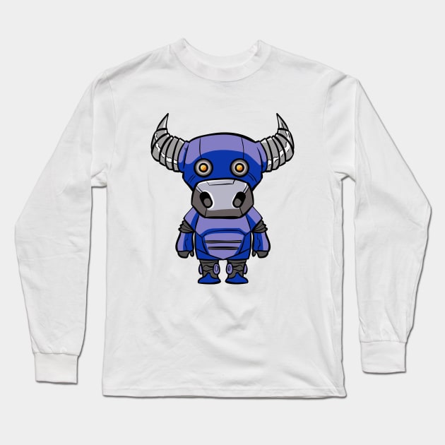 Taurus Robotic Zodiac Sign Long Sleeve T-Shirt by wtama